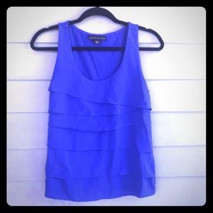Attention blue tank top